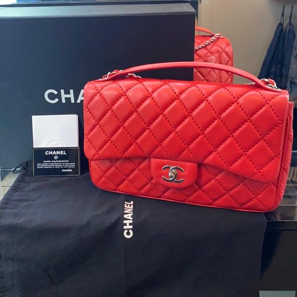 Chanel Jumbo Easy Carry 2015 Red Flap Bag - Picture 2 of 5